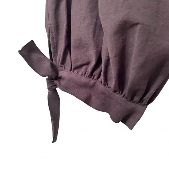 NWT Zara Bow Detail Brown Barrel Pants Sz S - Picture 7 of 12